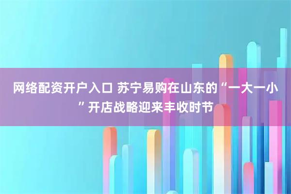 网络配资开户入口 苏宁易购在山东的“一大一小”开店战略迎来丰收时节